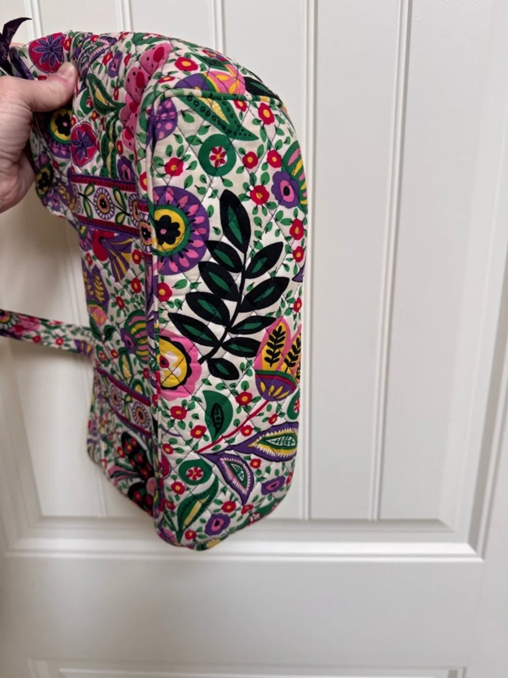 Vera Bradley Quilted Shoulder Tote in Retired “Viva La Vera" Pattern. 14”x9”x4” - Picture 4 of 6